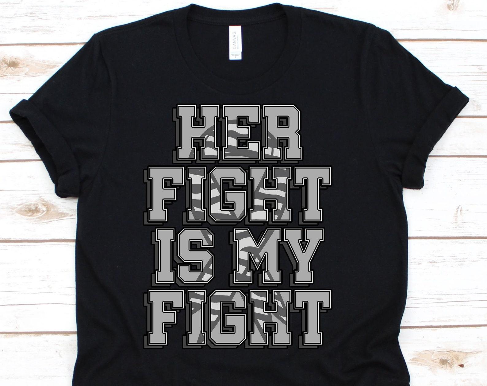 Her Fight Is My Fight Shirt, Awareness Shirt For Ehlers-Danlos Syndrome Warrior Fighter Survivor, Fight Like A Zebra Tee For EDS Support XL
