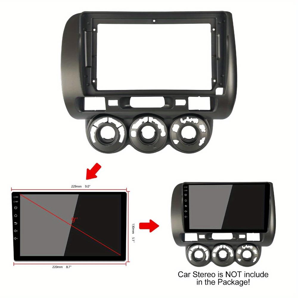 For HONDA JAZZ City 2002-2008 MANUAL AC LHD 9 Inch Car Fascia Frame Decorative Panel Mounting Auto Interior Accessories