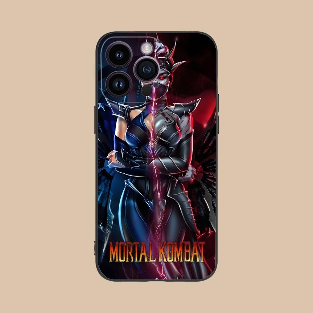Mortal Kombat Kitana Mobilne Etui na Telefon Komórkowy dla iPhone 16 15 14 13 12 11 X XR XS 8 7 Pro Max Plus Mini Czarne Etui Ochronne na Telefon