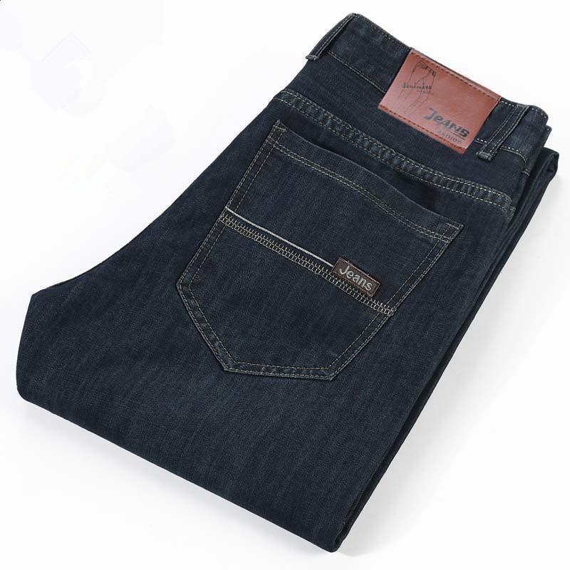 

Зимние новые мужские свободные прямые брюки со средней талией из денима в деловом стиле для мужчин 32