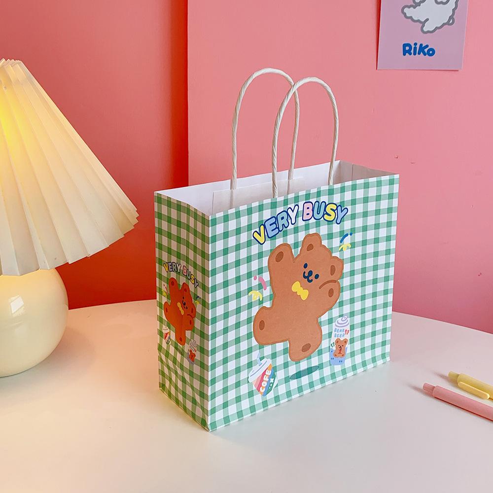 Gift Bag Cartoon Super Cute Bear Gift Wrapping Paper Bag Student Mini Carry-on Shopping Bag