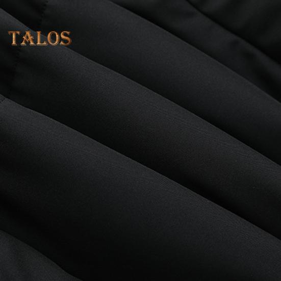 Women Men Cotton Coat Stand Collar Long Sleeve Drawstring Hem Puffer Jacket with Pockets Loose Fit Warm Winter Outerwear