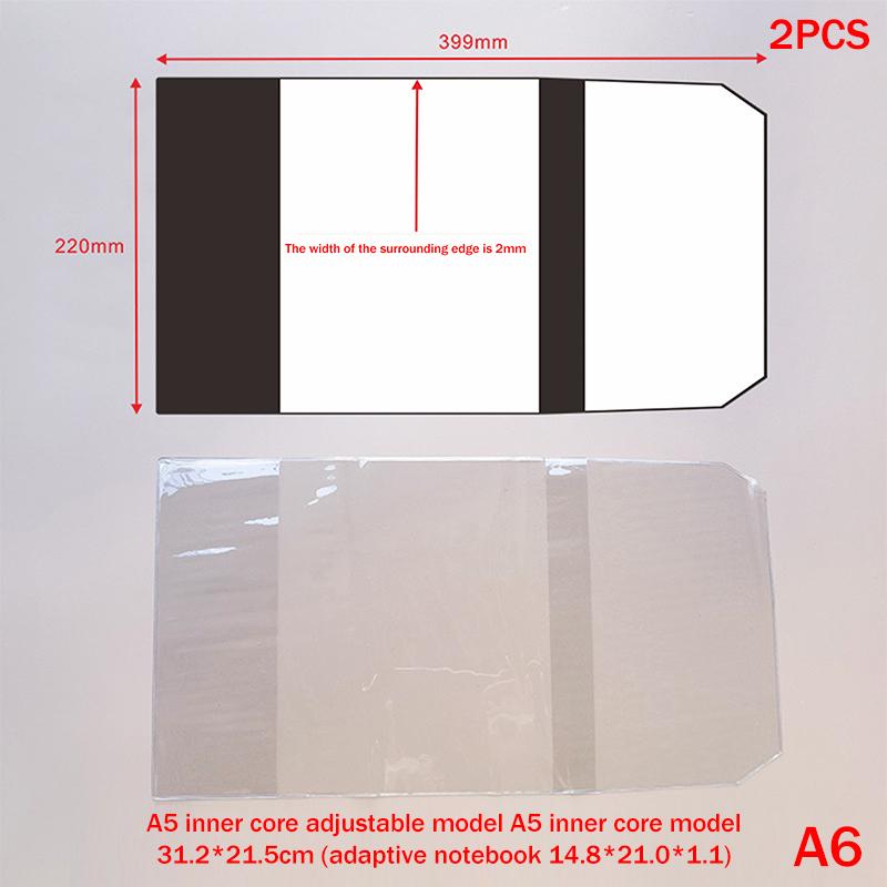 2Pcs Waterproof Pvc Transparent Protective Sleeve For A6 A5 Notebook Journal Planner Book Diary Protect Cover Office Supplies