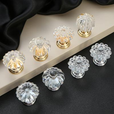 1PC Drawer Knob Home Decoration Acrylic Hardware Cabinet Handle Crystal Cupboard Pull Single Hole Door Handle Furniture Wardrobe Knob European Style