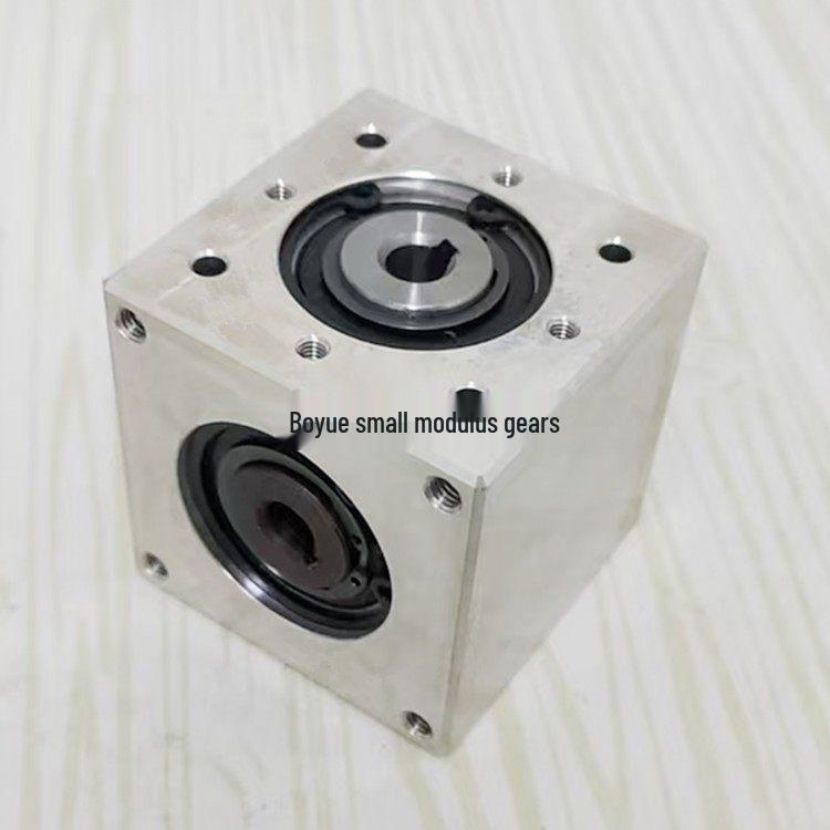 57x57 Small Bevel Gear 90° Right Angle Converter, 1:1 Gear Ratio, Hexagonal D-Hole Shaft Keyway
