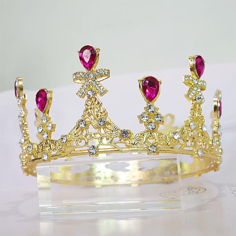 Bridal Headdress New Korean Baroque Crown Flowers Cake Decoration Ornaments Adult Ceremony Birthday Crown Jewelry