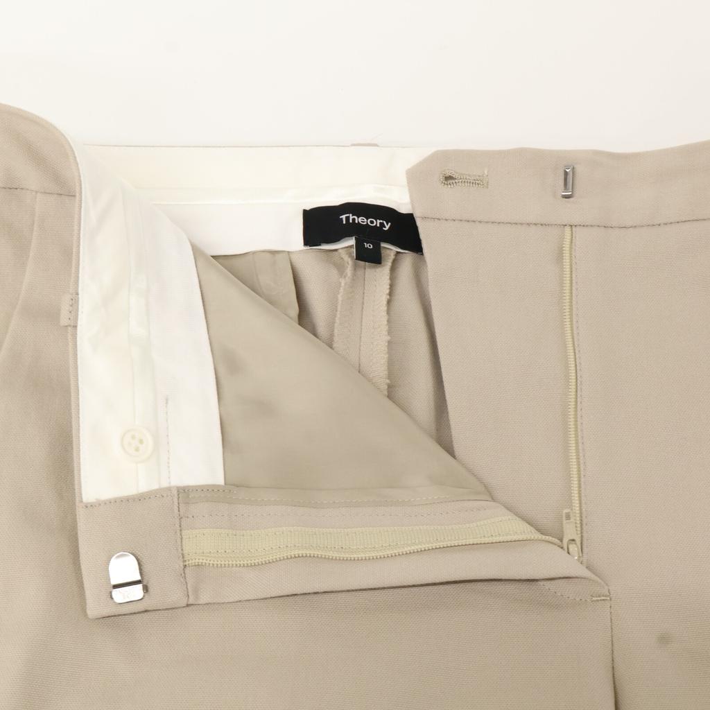 Theory 2011 Beige Stretch Canvas Treeca GZ Pants Bottoms 10 beigeUsed