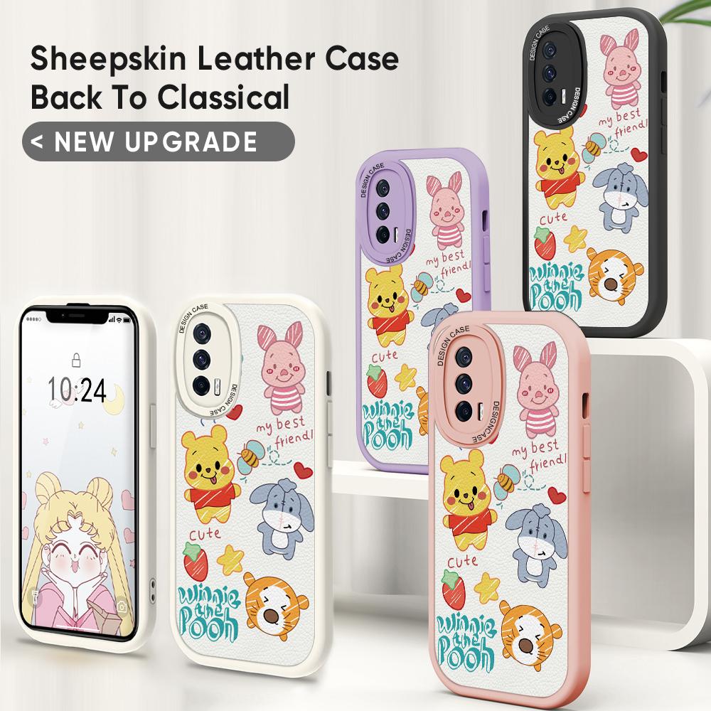 

Тонкий кожаный чехол с рисунком Диснея Пуха и медведя, мягкий силиконовый чехол из искусственной кожи для телефона Xiaomi Redmi