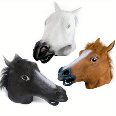 Simulation Pferdekopfmaske Cosplay Kostüm Party Lustige und Witzige Festival Pferdekopfmaske Kopfbedeckung NEU