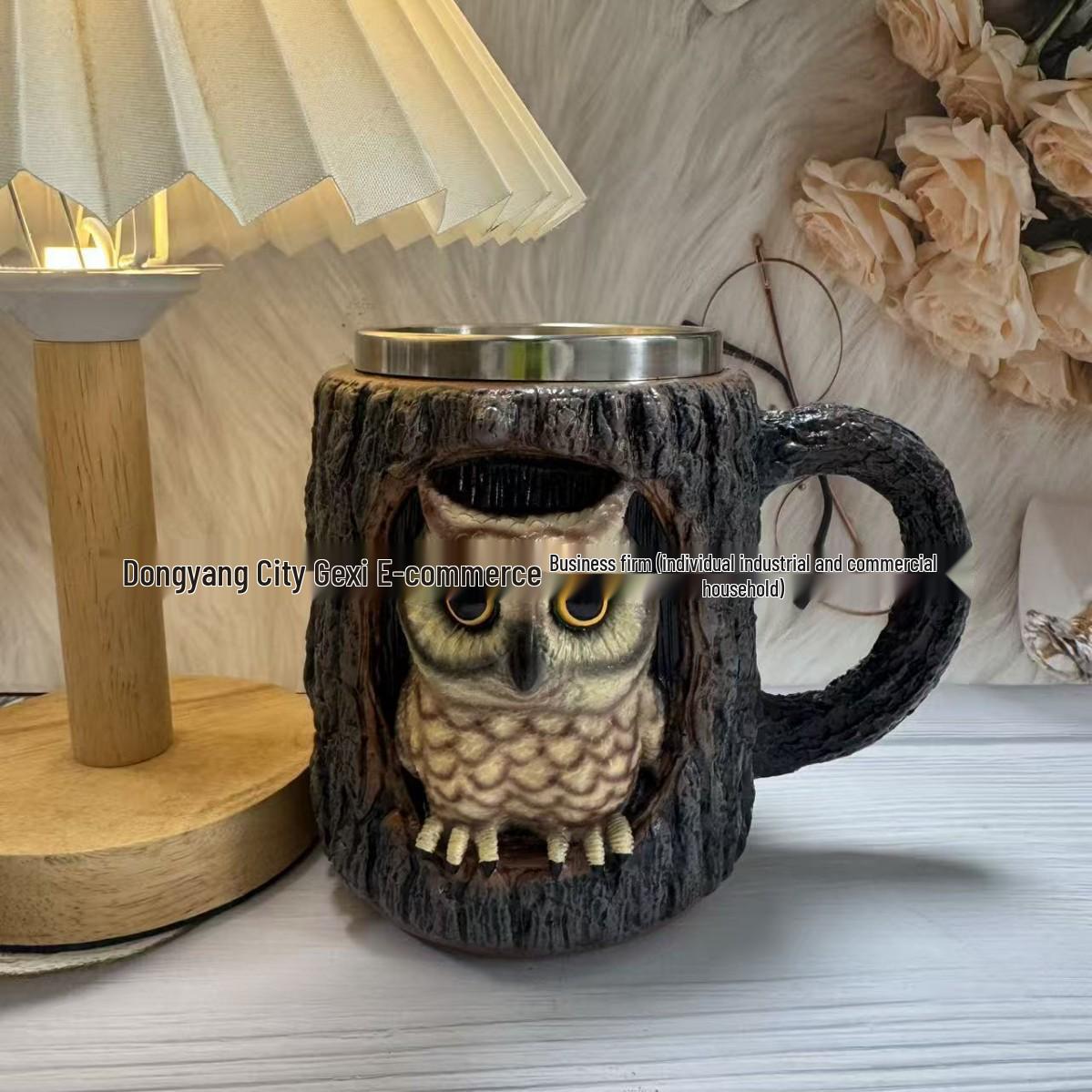 

Handcrafted Raccoon and Panda Tree Hollow Mug 300ml