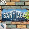 Santiago Chile Bergblick Blechschild Vintage Langlebige Metallplakette Wanddekoration Zuhause Büro Bar Man Cave Wandkunst