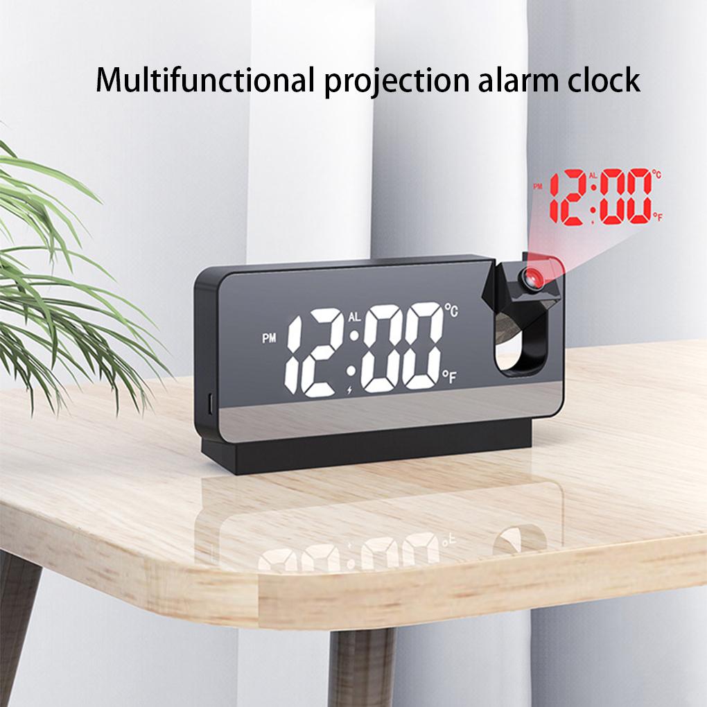 LED Digital Alarm Clock Watch Table Electronic Desktop Clocks USB Wake Up FM Radio Time Projector Temperature Humidity Meter