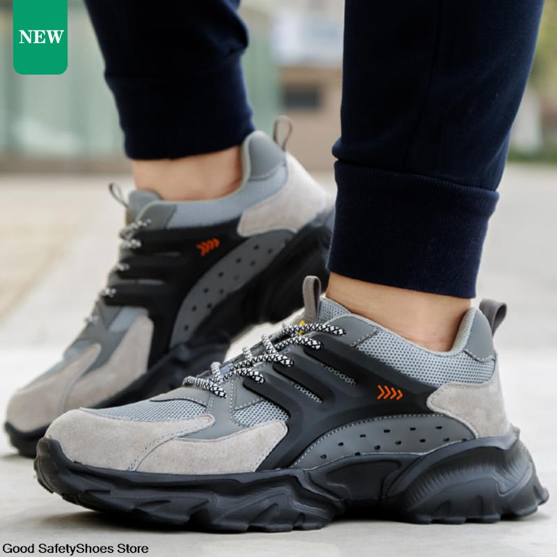 Atmungsaktive Arbeits-Sneaker-Schuhe, Stahlkappe, Arbeitssicherheitsschuhe, Herren und Damen, Schutzschuhe, pannensichere Sicherheits-Sneaker, leicht