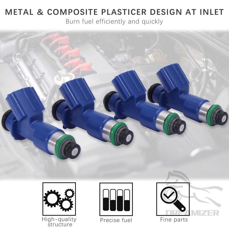 4Pcs 16450RWCA01 410cc Fuel Injectors With Plugs For Honda Civic Acura RDX RSX K20 K24 B16 16450-RWC-A01 Car Auto Accessories