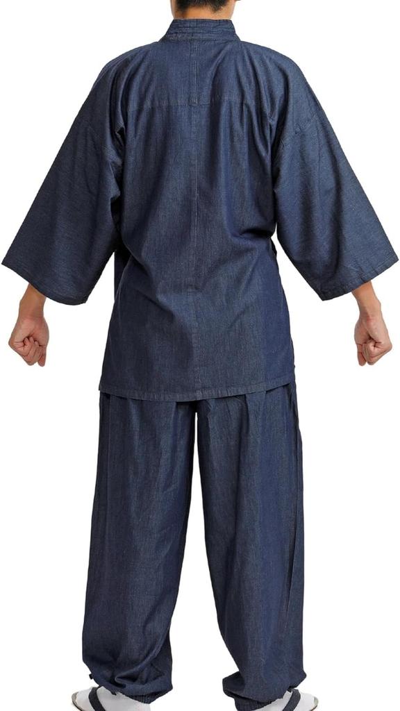 Edoten Men's Samue Denim, 4.5 Oz. Lightweight Denim (100% Cotton), Soft with Pre-Dyed Fabric, Navy Blue, Size 3L