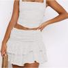 European & American Multi-Layer Lace Stacked Short Skirt - Solid Color Sexy Design