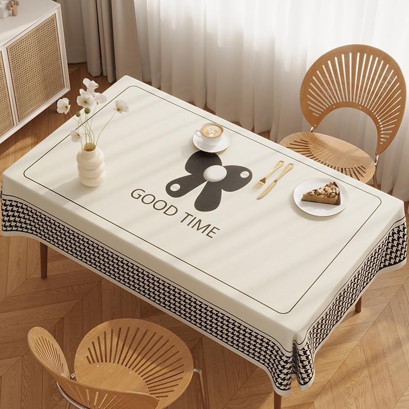 Dining Table Cloth, Tabletop Protective Pad, Waterproof, Oil-Proof, Anti-Scalding, Leave-In, Small Fresh And Versatile Rectangular Dining Table