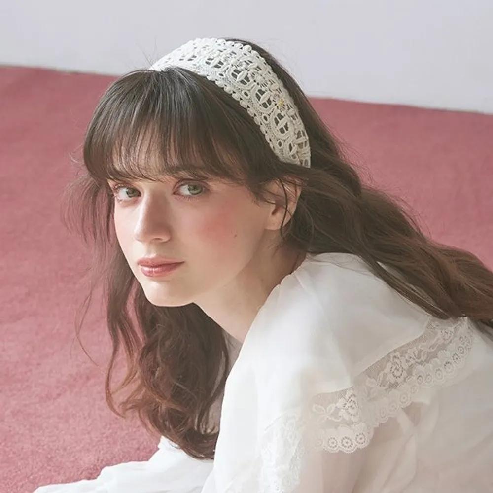 Wide Lace Hairband JP-26-018HB ivory