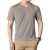 Men's Plus Size V-Neck Ice Silk Short Sleeve T-Shirt - Trendy, Loose Fit for Summer