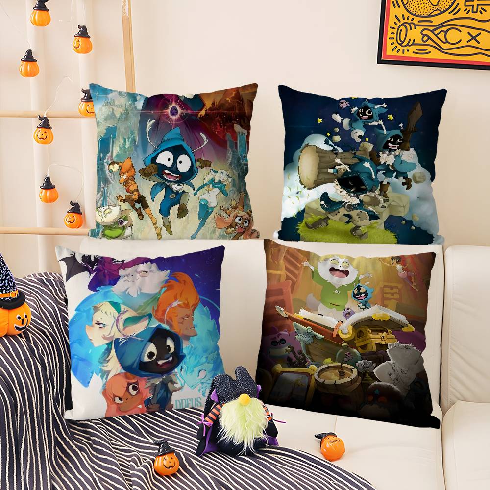 Game D-Dofus Pillow Case Home Dorm Chair Back Short Plush Double-Sided Printing Office Nap Time Cushion Cover
