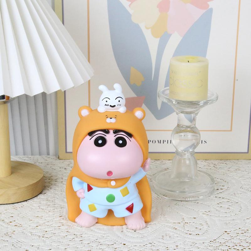 Anime Crayon Shin-Chan Figura Mealheiro Modelo Pvc Estátua Boneca Mealheiro Decoração de Mesa Presentes Brinquedos