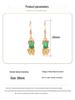 Chinese-Style Gold Plated Koi Fish Earrings: Dangle Design with 925 Silver Needles, Inlaid Natural Chalcedony Agate.