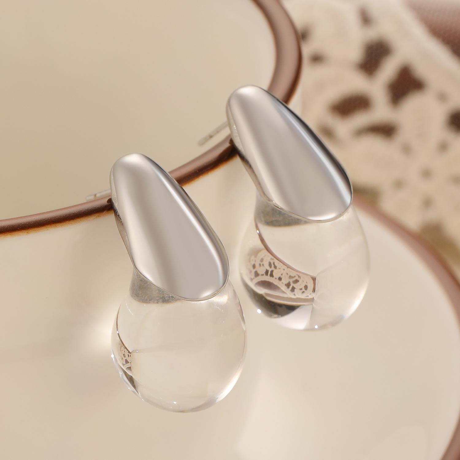 

Европейские и американские модные серьги-капли из смолы - Уникальный прозрачный дизайн, Простой стиль высокого класса, Идеально подходят для поездок на работу