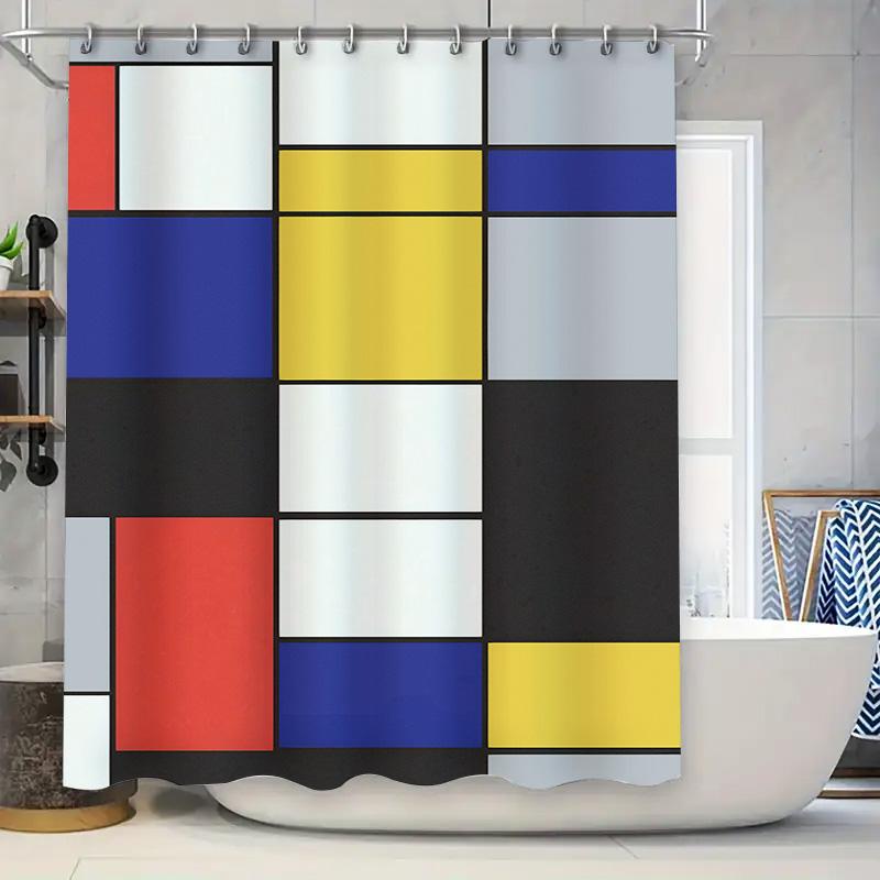 Beach House Shower Curtain Seashell Print Fabric Bathroom Decor Waterproof Hanging Decoration Kit For Home Bath Accessories In W W60H190(CM)-1 Pcs