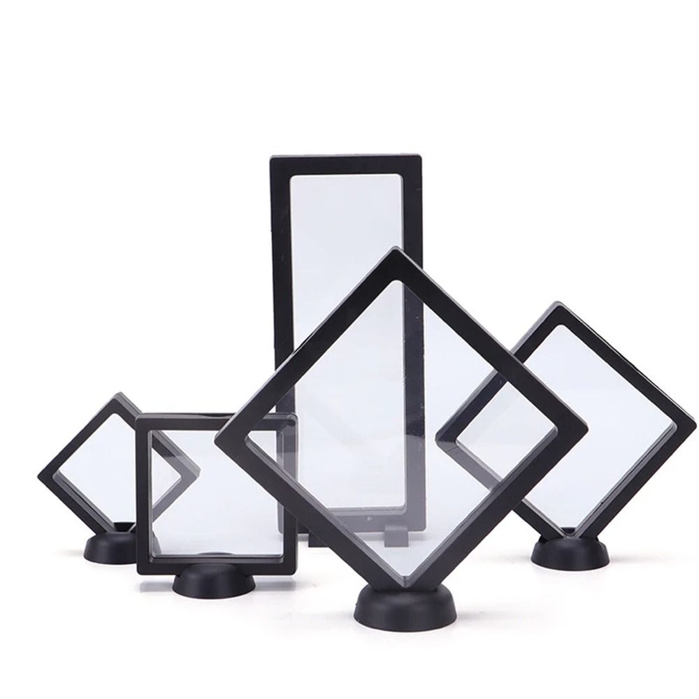 

Plastic Dried Flower Frame Storage Box Reusable Antioxidant Jewelry Storage Case 3D Transparent Picture Frame Stand 11x11cm-box чёрный