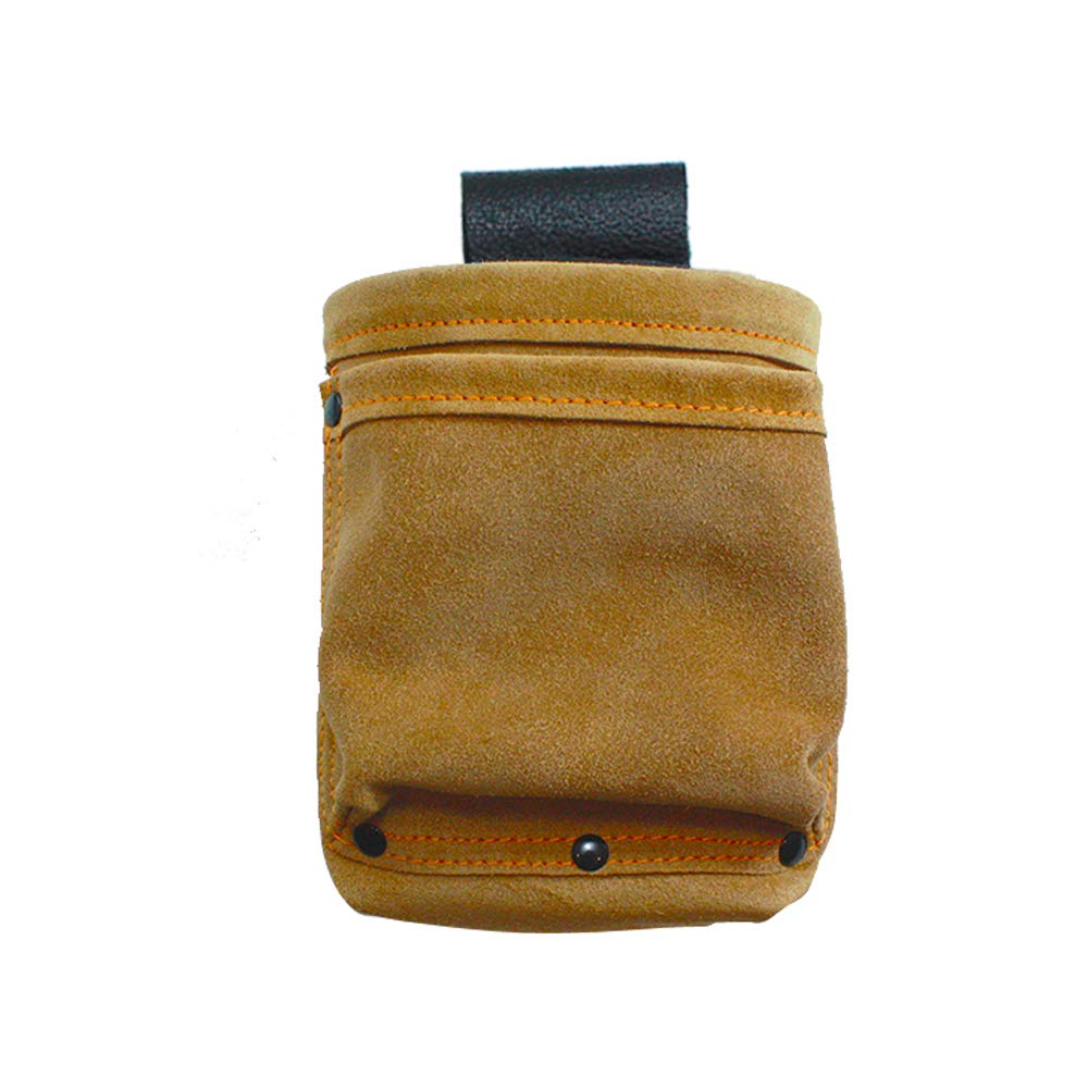 TOOL-LAB. Velour Leather Camel Screw Bag [S] Made In Japan Work Pouch with Pocket