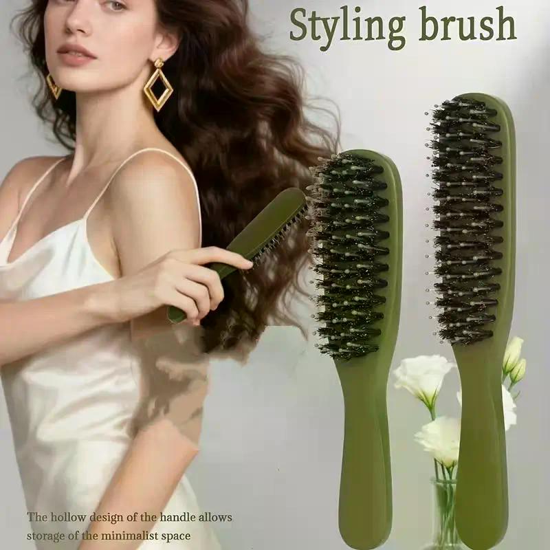 1pcs Boar Bristle Hair Brush Travel Portable Comb Women Combs Scalp Detangler Hair Comb Salon Styling Hair Tools