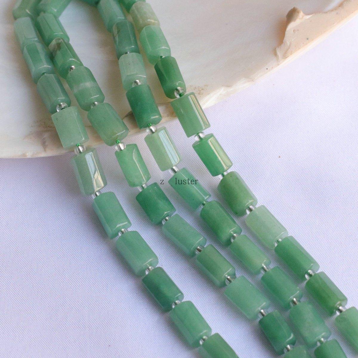 Irregular Faceted Semi-Precious Stone Cylinder Beads for DIY Jewelry Making