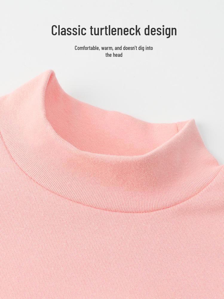 Shengte Shi Kids' Cotton Base Layer Warm Turtleneck Top for Fall/Winter
