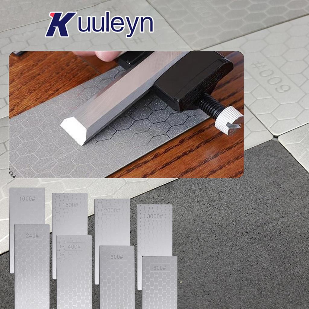 Diamond Sharpening Stone Set of 8 Ideal for Sharpening and (#240, #400, #600, #800, #1000, #1500, #2000, #3000 Grit) - Knives, Finishing, Flattening.