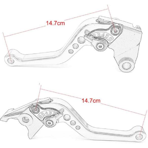 Compatible with Triumph Street Scrambler 2017-2022 Short Brake Lever Clutch Lever, CNC Aluminum Alloy Made (Black)