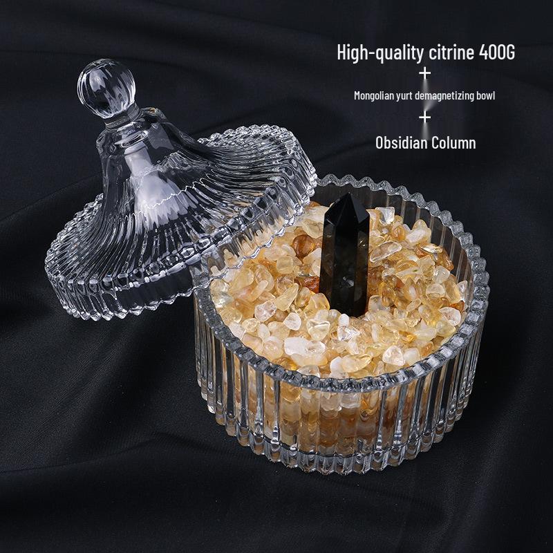 Natural White Crystal Stone Purification Bowl for Jewelry Storage