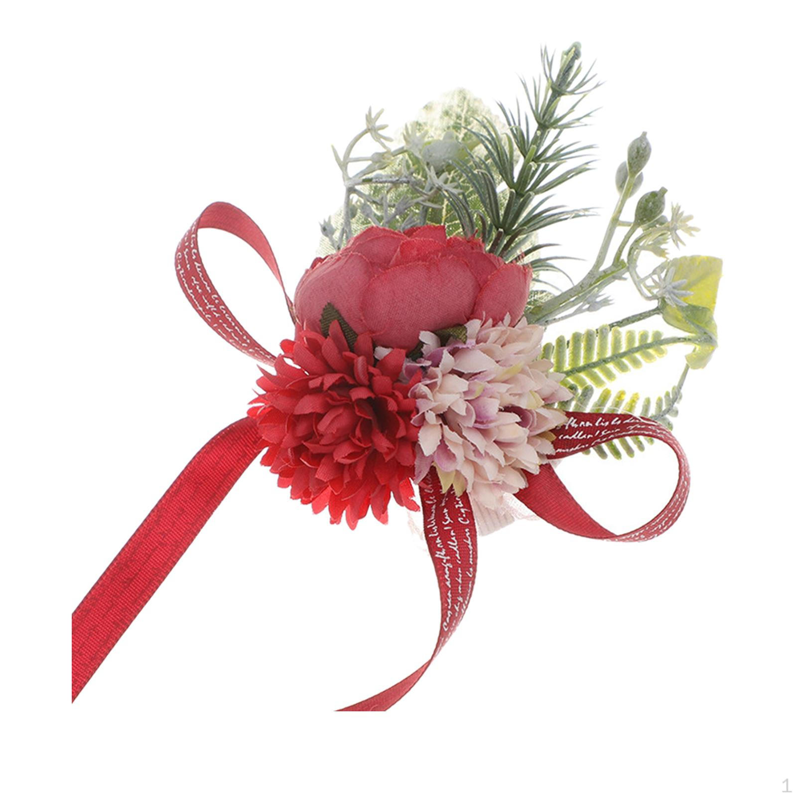 Элегантный браслет-бутоньерка с розой для особых случаев Red