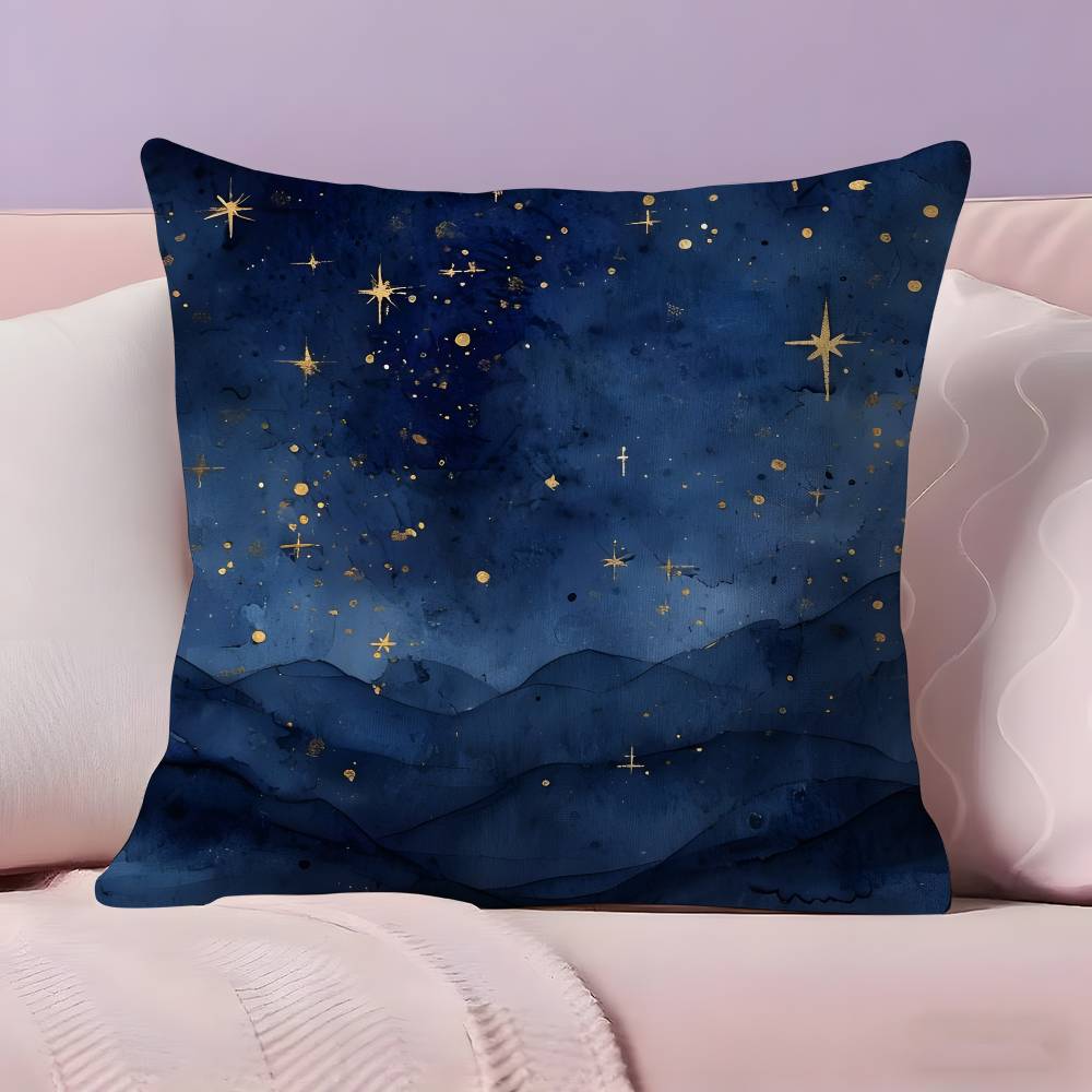 Space Starry Sky Art Pillow Case  Ultra Soft Skin Friendly Fabric Cloud Like Comfort & Concealed Zipper