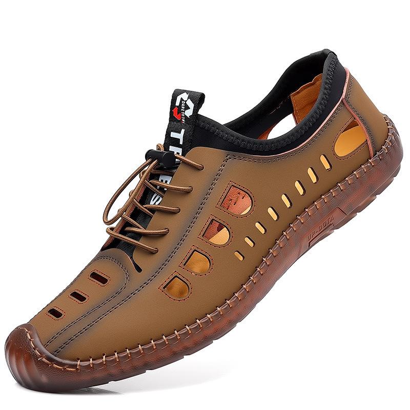 Cave shoes summer sandals men's breathable casual shoes fashion soft sole comfortable TPR soft sole hollow cross-border men's shoes