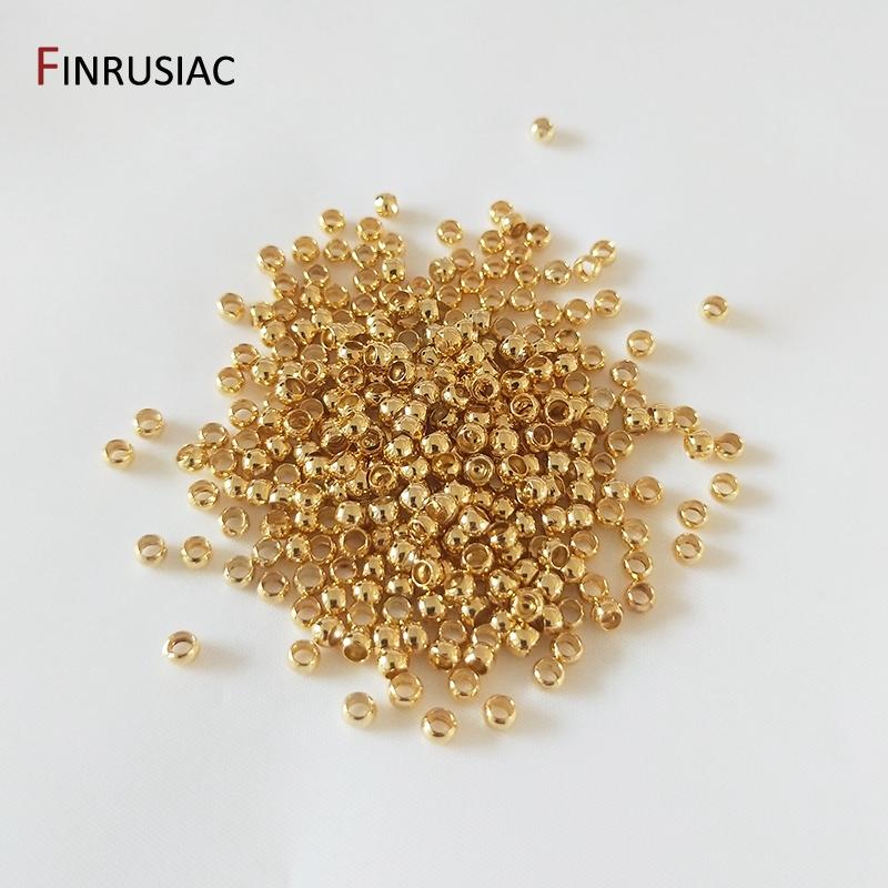 

Wholesale 200pcs/lot 2mm/2.5mm/3mm Crimp Beads 18K Real Gold Plated Crimp End Beads for DIY Jewelry Making Supplies 2mm-200pcs