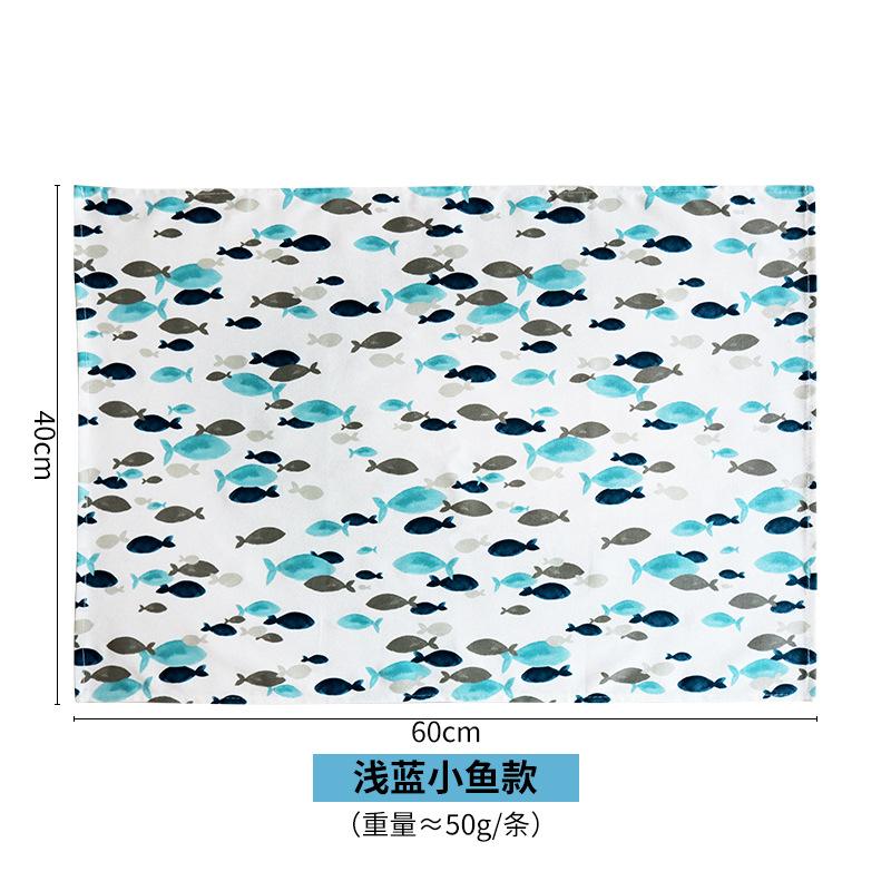 Fabric napkin Mediterranean blue style printed small fish napkin Home fabric kitchen towel Tea towel Dining table