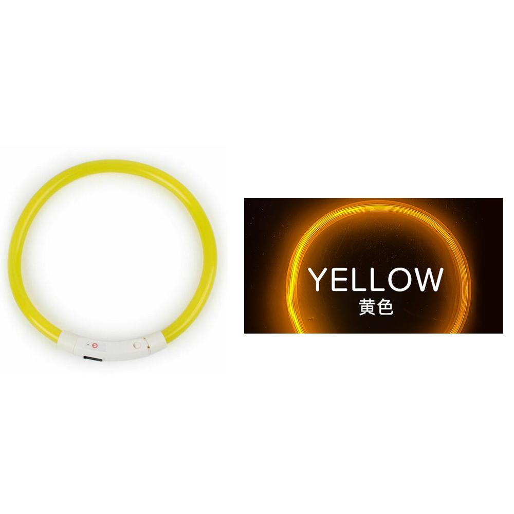Led Glowing Dog Collar 3/Light Modes Luminous Night Charge Light 50Cm Prevention Pet Rechargea Safety Flashing Glow Dc5V Usb Red