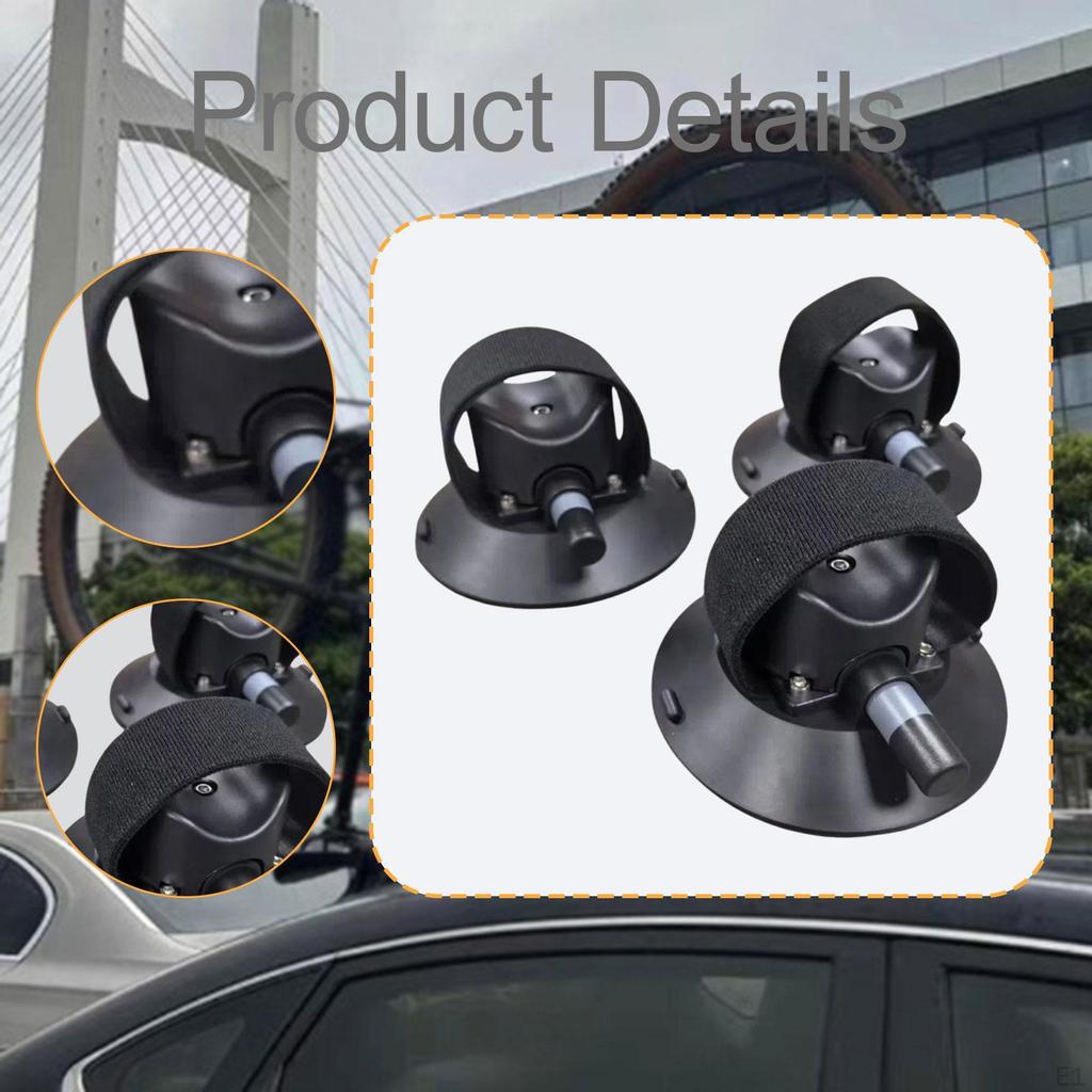 Set of 3 Suction Cup Bike Rack Carriers, Easy Installation, Professional Car Rooftop Spare Parts,