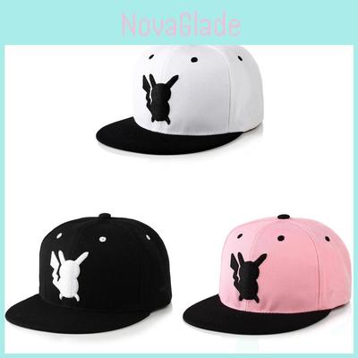 Pokemon Kappe Damen Herren Sommer Sonnenschutz Polyester Bestickt Flacher Schirmhut Für Lässigen Stil