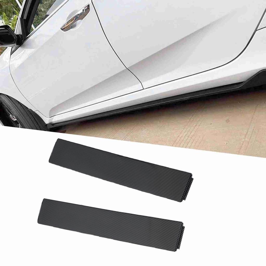 6PCS Car Side Skirt Carbon Pattern 3 Section Type Side Skirts Winglets Diffusers Replacement For