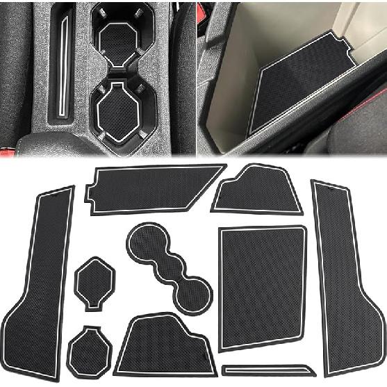 Auovo Protector Mats For Volkswagen Jetta Accessories 2025 -2024 Fit Cup Holder Erts Door Console Liners Dust Mat Car Interior Trim(10-Pc Set)(Dark