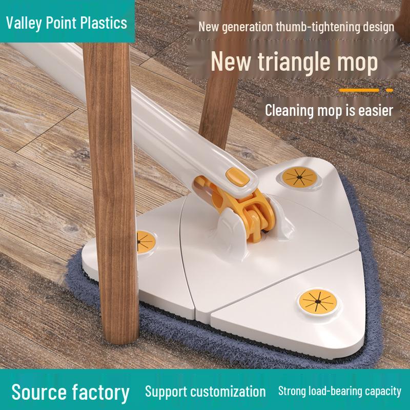 Imitation Hand-Twist Mop with Hands-Free Washing, New Triangular Design for Easy Household Cleaning