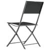 Vidaxl Folding Garden Chairs, 2 Pcs, Black, Steel And Textilene