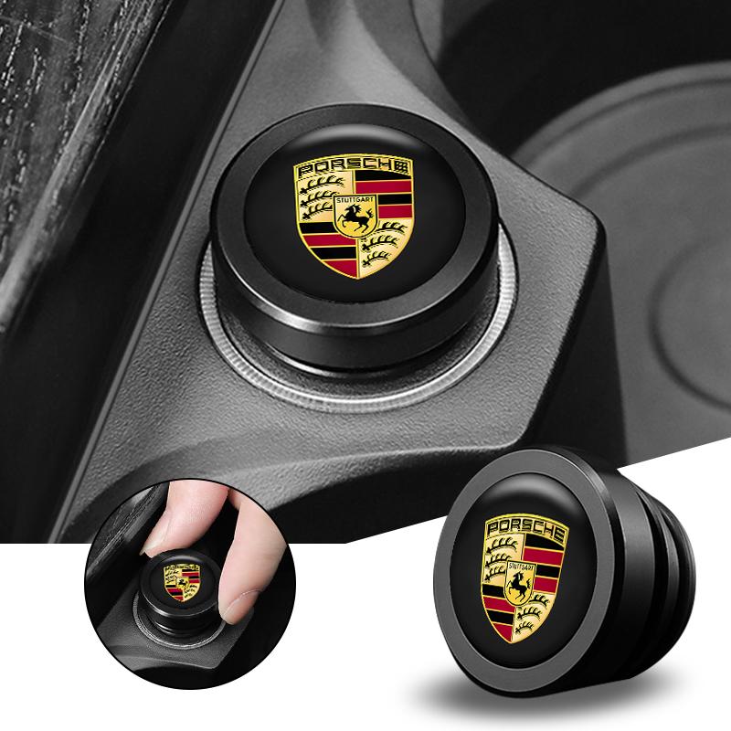 Alloy Car Cigarette Lighter Cover Dust Proof Cap Decoration For Porsche Macan 911 718 Taycan Panamera Cayenne Boxster Cayman