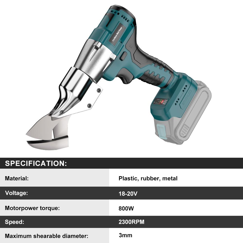 3MM Electric Scissors Metal Cutting Tools Cordless Iron Sheet Shears Carbon Steel Cutter Power Tools For Makita 18V Battery